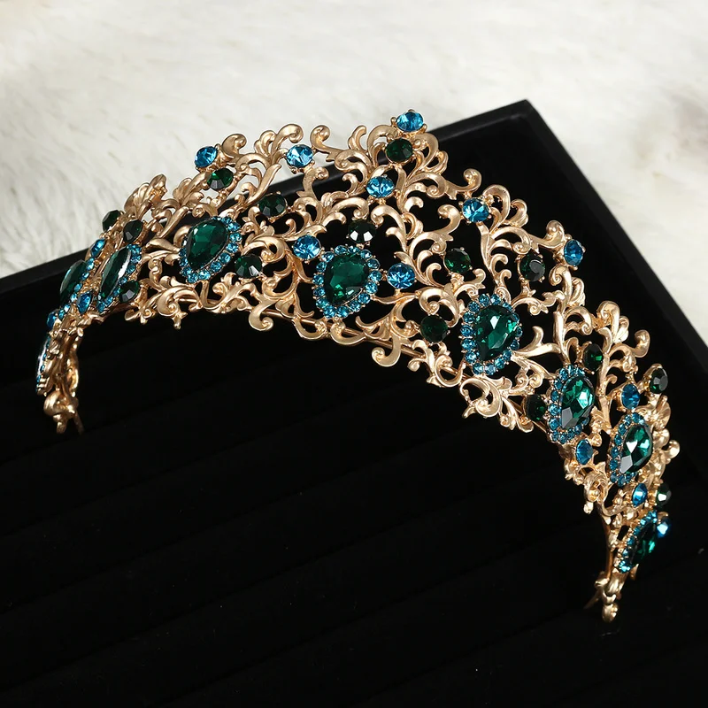Baroque Green Crystal Bridal Tiaras Vintage Wedding Rhinestone Pageant Prom Crown Bride Headband Gold Hair Accessories
Baroque Green Crystal Bridal Tiaras Vintage Wedding Rhinestone Pageant Prom Crown Bride Headband Gold Hair Accessories