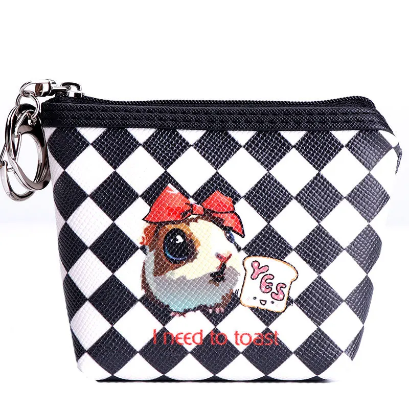 Cute cartoon Pu leather mini coin purse bag Lingge key bag Korean zipper girl hand holding wallet
Cute cartoon Pu leather mini coin purse bag Lingge key bag Korean zipper girl hand holding wallet
