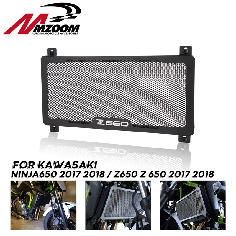 BLACK Motorcycle Radiator Guard Grille Oil Cooler Cover Bike Racing For KAWASAKI Z650 NINJA650 NINJA 650 2017 2018 | Автомобили и