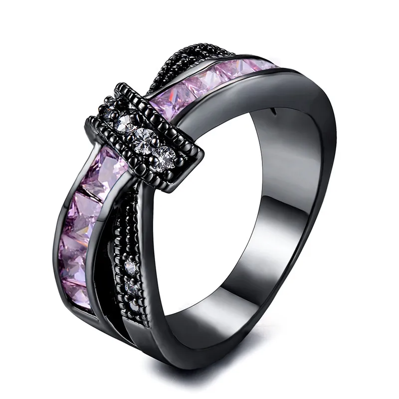 Bamos Cute Female Girl Pink Cross Ring Black Gold Filled Jewelry Luxury Wedding Engagement Rings For Women New Year Gifts
Bamos Cute Female Girl Pink Cross Ring Black Gold Filled Jewelry Luxury Wedding Engagement Rings For Women New Year Gifts