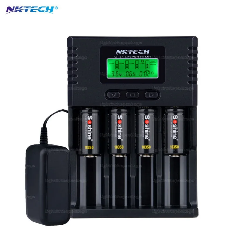 NKTECH H4 18650 battery charge Digicharger LCD Display For 18650 Charger 14500 16340 26650 VS D4 H4+4X Soshine 18350
NKTECH H4 18650 battery charge Digicharger LCD Display For 18650 Charger 14500 16340 26650 VS D4 H4+4X Soshine 18350