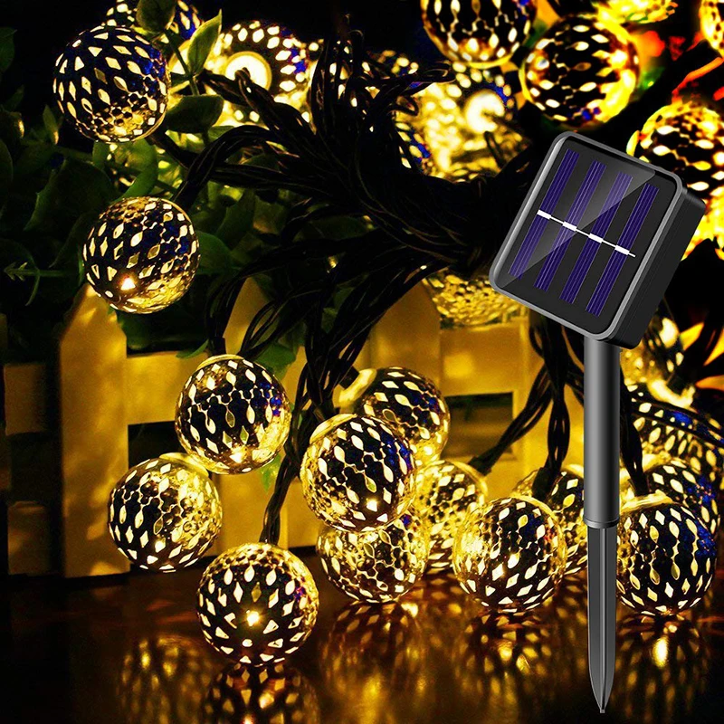 Solar String Lights Moroccan Ball 5M 20LED Globe Fairy Lights Lantern Christmas Lighting For Outdoor Garden Yard Home Decoration
Solar String Lights Moroccan Ball 5M 20LED Globe Fairy Lights Lantern Christmas Lighting For Outdoor Garden Yard Home Decoration