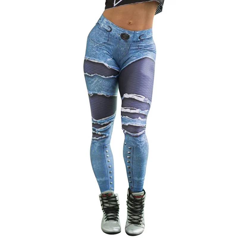 2019 High quality New women Long legs high waist hole denim hip sexy body sportswear leggings ladies spring leggings
2019 High quality New women Long legs high waist hole denim hip sexy body sportswear leggings ladies spring leggings
