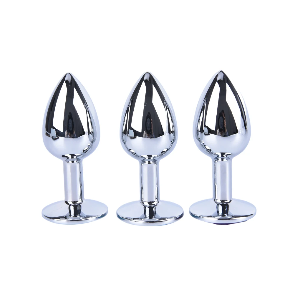 3Pcs/Set Stainless Steel Anal Toys Butt Plug,Size:7cm X 2.8cm