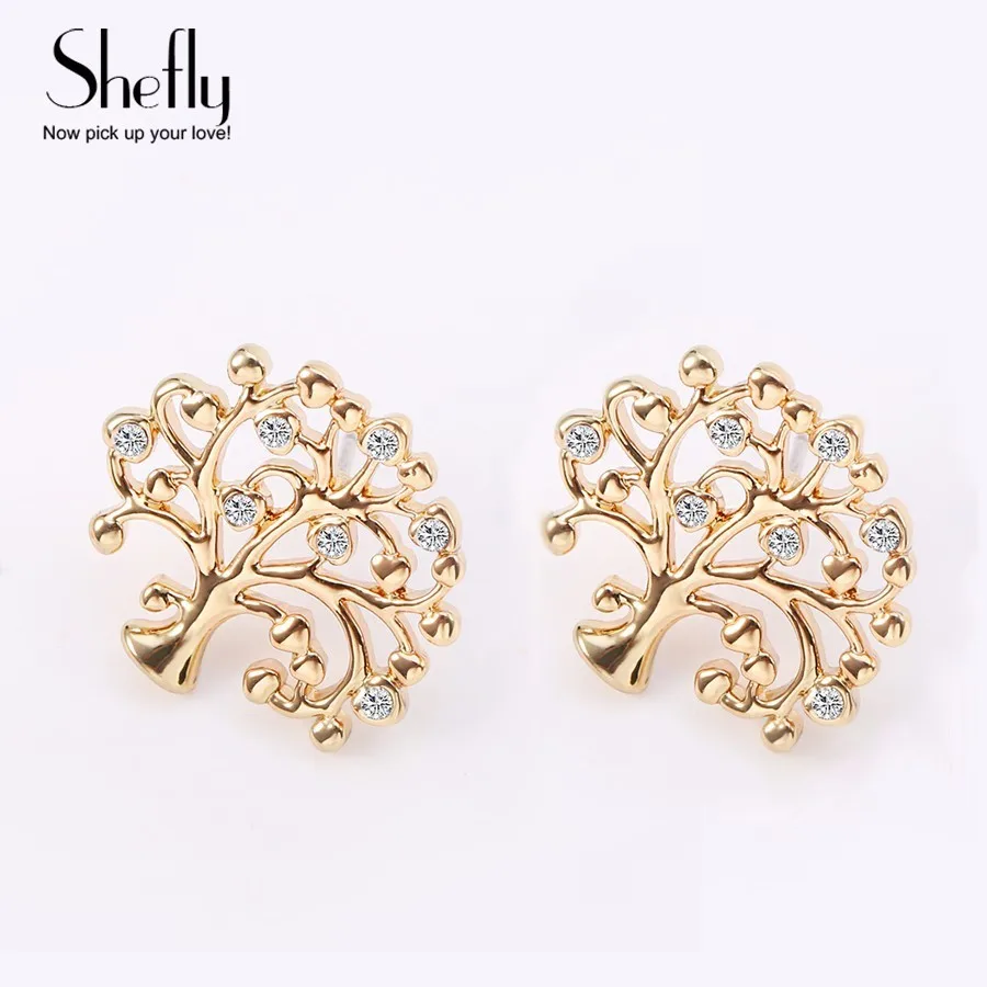 Tree Of Life Stud Earrings For Women Gold Piercing Earring CZ Crystal Boucle D'oreille Ear Studs boho Jewelry Ethnic Gift
Tree Of Life Stud Earrings For Women Gold Piercing Earring CZ Crystal Boucle D'oreille Ear Studs boho Jewelry Ethnic Gift