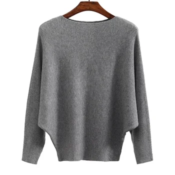 New Sweater Women Slash Neck Knitted Autumn Winter Sweaters Tops Female Batwing Cashmere Casual Pullovers Jumper Pull Femme 2019 
New Sweater Women Slash Neck Knitted Autumn Winter Sweaters Tops Female Batwing Cashmere Casual Pullovers Jumper Pull Femme 2019