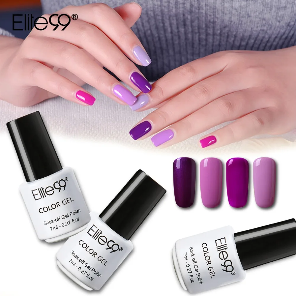 Elite99 4pcs/set Purple Color Gel Varnish LED UV 7ml Soak Off Nail Gel Polish Nail Art Gel Lacquer Vernis Semi Permanent
Elite99 4pcs/set Purple Color Gel Varnish LED UV 7ml Soak Off Nail Gel Polish Nail Art Gel Lacquer Vernis Semi Permanent