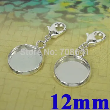 12mm New Silver tone Circle Edge Bezel tray w/ Lobster Clasps Pendant Setting Blank Cameo CABs Jewelry Findings Making Wholesale
12mm New Silver tone Circle Edge Bezel tray w/ Lobster Clasps Pendant Setting Blank Cameo CABs Jewelry Findings Making Wholesale