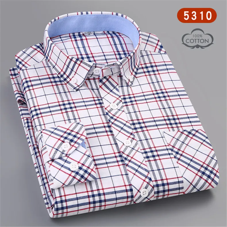 2019-New-Casual-Design-Plaid-Social-100-Cotton-Mens-Long-Sleeve-Solid-Oxford-Dress-Shirt-with.jpg_640x640 (7)