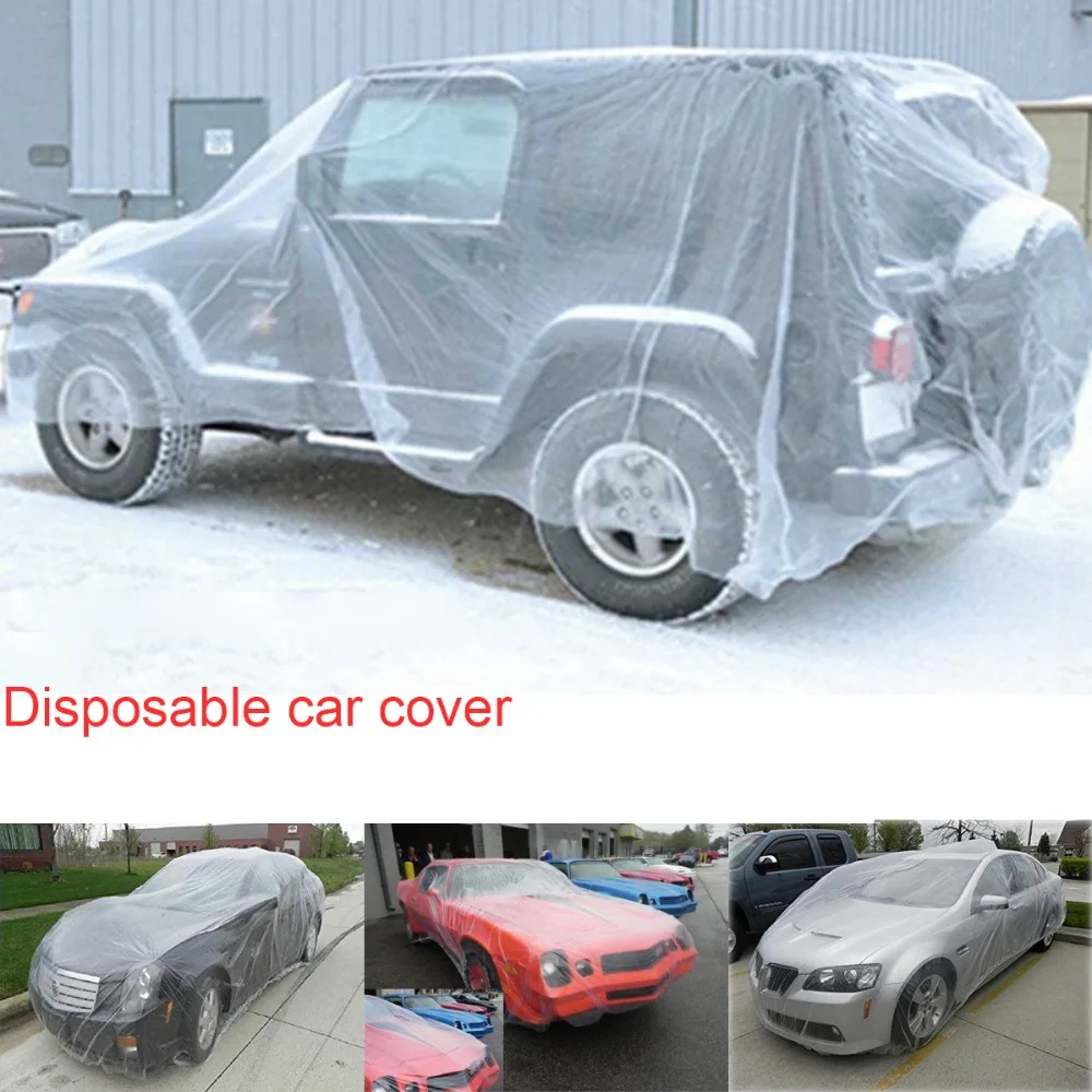 Waterproof Durable Transparent Clear Plastic Temporary Disposable Car SUV Cover
Waterproof Durable Transparent Clear Plastic Temporary Disposable Car SUV Cover