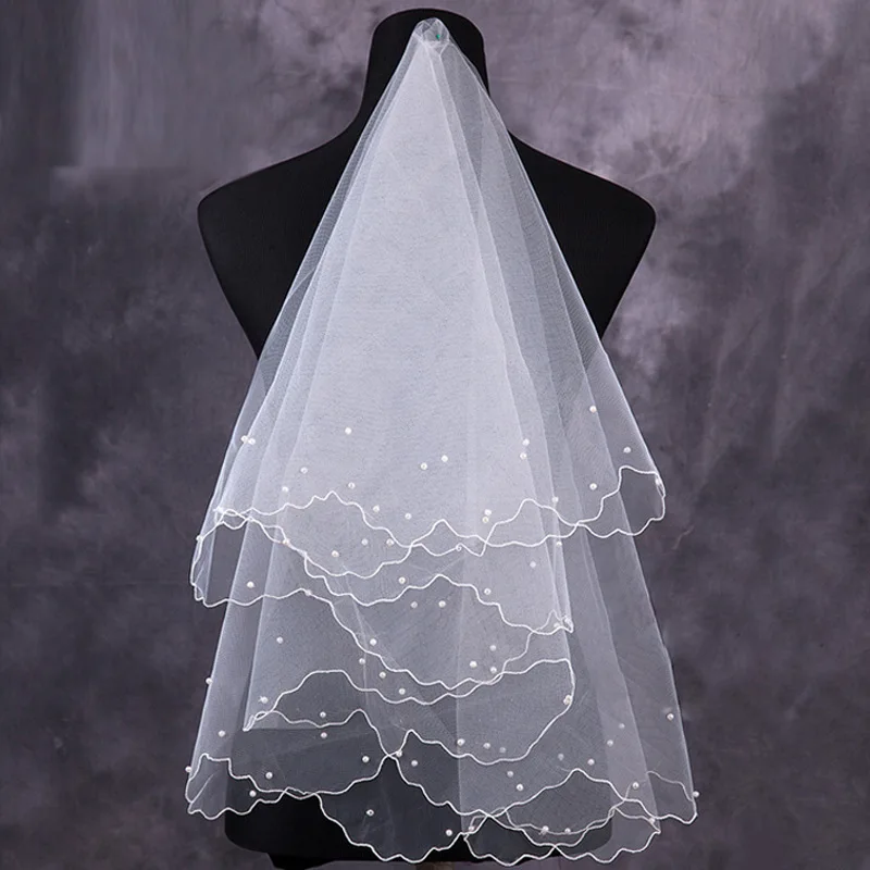 Women Pearl Bridal Veils Wedding Dress Veil Layers Tulle Ribbon Edge Wedding Accessories Wedding Decoration
Women Pearl Bridal Veils Wedding Dress Veil Layers Tulle Ribbon Edge Wedding Accessories Wedding Decoration