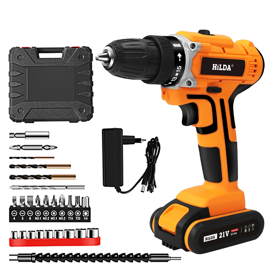 21V Electric Drill With Rechargeable Lithium Battery Electric Screwdriver Cordless Screwdriver Two-speed Power Tools
21V Electric Drill With Rechargeable Lithium Battery Electric Screwdriver Cordless Screwdriver Two-speed Power Tools