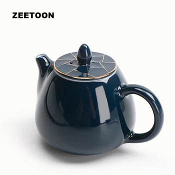 200ml Japanese Style Ji Blue Glaze Gold Line Teapot Ceramic Kung Fu Tea Sets Porcelain Tea Pot Coffee Pot Vintage Home Decor
200ml Japanese Style Ji Blue Glaze Gold Line Teapot Ceramic Kung Fu Tea Sets Porcelain Tea Pot Coffee Pot Vintage Home Decor