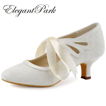 Women Wedding Shoes White Ivory Close Toe Mary Jane Mid Heel Lace-up Bride Lady Prom Party Bridal Pumps Champagne Black HC1521
Women Wedding Shoes White Ivory Close Toe Mary Jane Mid Heel Lace-up Bride Lady Prom Party Bridal Pumps Champagne Black HC1521