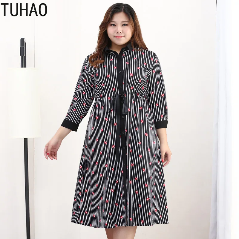 TUHAO 2019 Spring Summer Long Office Lady Dress Plus Size 10XL 8XL 6XL Striped Print Shirt Dresses Femme Elegant DRESS MS17
TUHAO 2019 Spring Summer Long Office Lady Dress Plus Size 10XL 8XL 6XL Striped Print Shirt Dresses Femme Elegant DRESS MS17