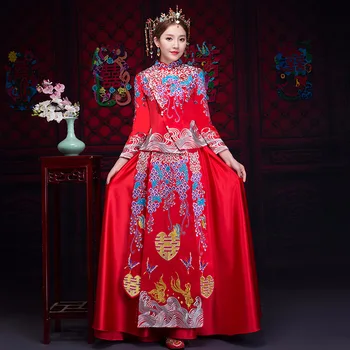 Noble Slim Women Full Length Traditionam Marriage Tang Suit Bride Wedding Dress Classic Cheongsam 2PCS Evening Set Toast Gowns
Noble Slim Women Full Length Traditionam Marriage Tang Suit Bride Wedding Dress Classic Cheongsam 2PCS Evening Set Toast Gowns