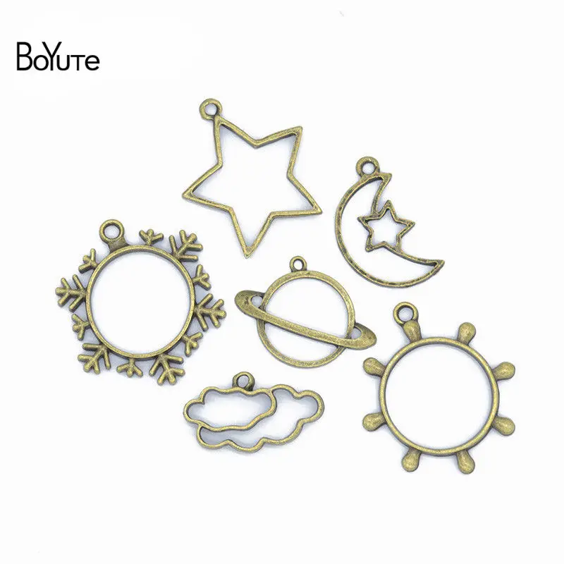 BoYuTe 20Pcs Star Moon Sun Charms Hollow Glue Blank Pendant Tray Bezel Charms DIY Hand Made Alloy Jewelry Accessories
BoYuTe 20Pcs Star Moon Sun Charms Hollow Glue Blank Pendant Tray Bezel Charms DIY Hand Made Alloy Jewelry Accessories