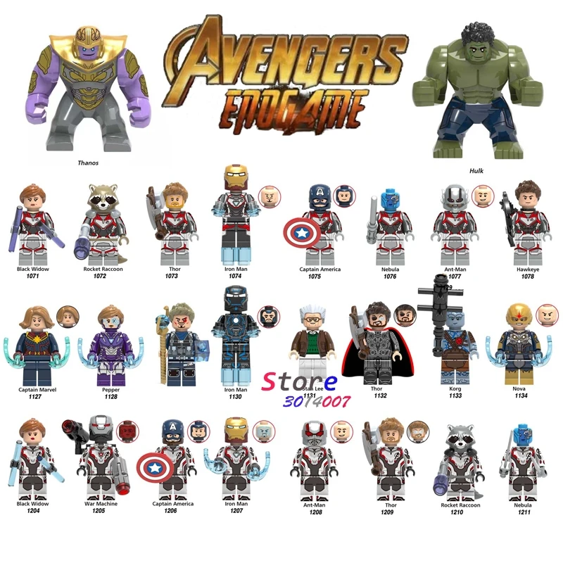 Single Super Hero New Thanos Big Size Marvel Avengers Infinity War Hulk Avengers 4 Endgame End game building blocks Kids Toys
Single Super Hero New Thanos Big Size Marvel Avengers Infinity War Hulk Avengers 4 Endgame End game building blocks Kids Toys
