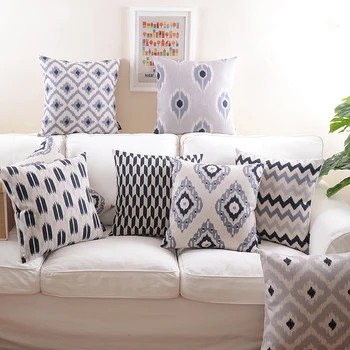 Linen Pillow Cover Home decorative Cushion Cover Ikat Grey Black Abstract Geometric Pillow Case 45cm*45cm
Linen Pillow Cover Home decorative Cushion Cover Ikat Grey Black Abstract Geometric Pillow Case 45cm*45cm