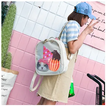 2020 Cute Cat PU Leather Backpack Candy Color Transparent Shoulder Bags School Teenage Girls Travel Backpacks MSJ99
2020 Cute Cat PU Leather Backpack Candy Color Transparent Shoulder Bags School Teenage Girls Travel Backpacks MSJ99
