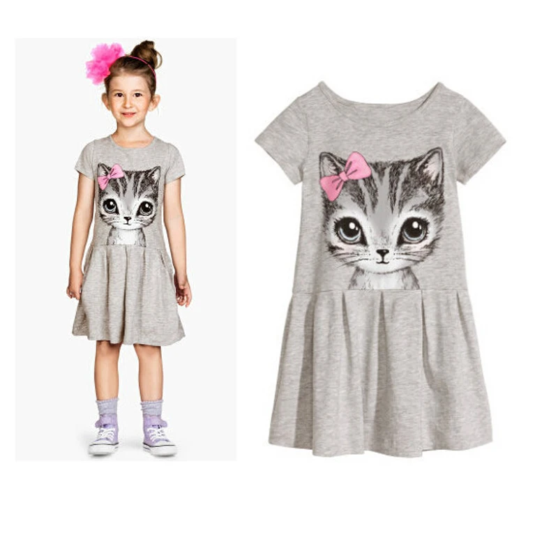 2016 summer Hot clothes girl dress bow cat print grey baby girl dress children clothing children dress 0-9years free shipping
2016 summer Hot clothes girl dress bow cat print grey baby girl dress children clothing children dress 0-9years free shipping