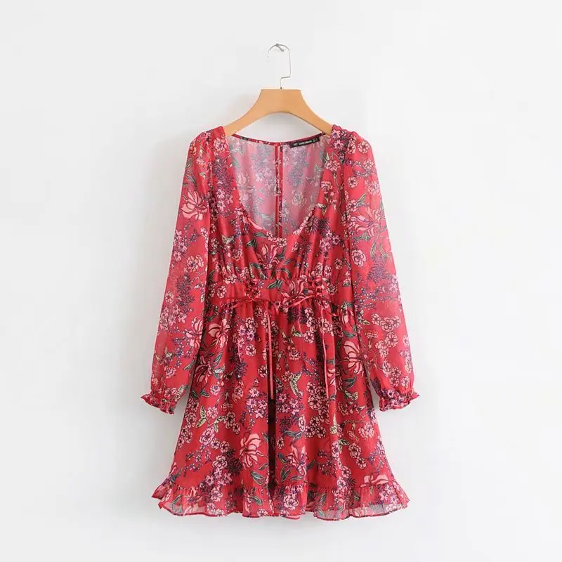 2019 Lady Sweet Floral Print Red Ruffles Mini dress Summer Sexy deep O neck Long sleeve Women dresses Party vestidos#N931
2019 Lady Sweet Floral Print Red Ruffles Mini dress Summer Sexy deep O neck Long sleeve Women dresses Party vestidos#N931