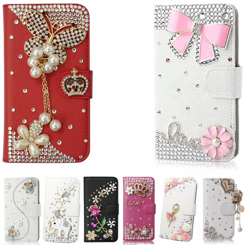 Unique&ampBeautiful Fashion Phone Case For Galaxy J5 Prime /ON5 2016 Bling Crystal Diamond 3D Handmade Wallet Stand Flip Cover |