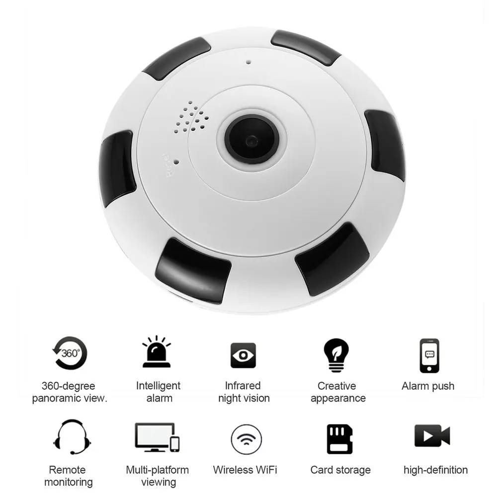WiFi Panoramic Camera 360 Degree 1.3MP 960P HD Wireless Surveillance IP Network Home Security Monitor Camera IR Night Vision
WiFi Panoramic Camera 360 Degree 1.3MP 960P HD Wireless Surveillance IP Network Home Security Monitor Camera IR Night Vision