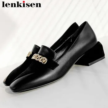 Lenkisen handmade cow leatehr metal decoration chunky med heels plus size British style gorgeous pumps dating party shoes L05
Lenkisen handmade cow leatehr metal decoration chunky med heels plus size British style gorgeous pumps dating party shoes L05
