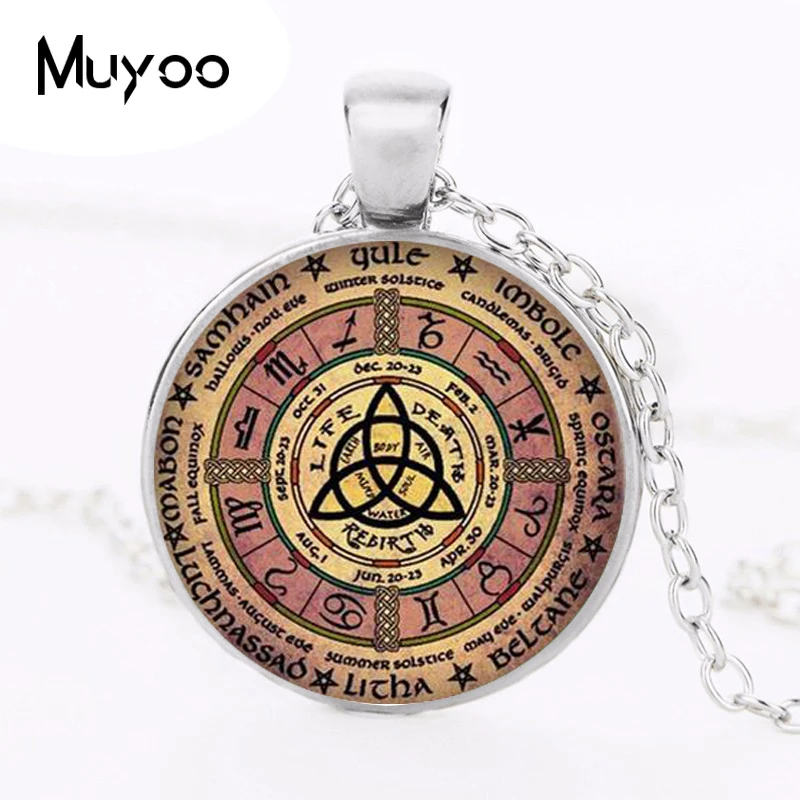 Женское колье-чокер Magic Wiccan Pentacle массивное ожерелье с круглым кулоном аксессуары