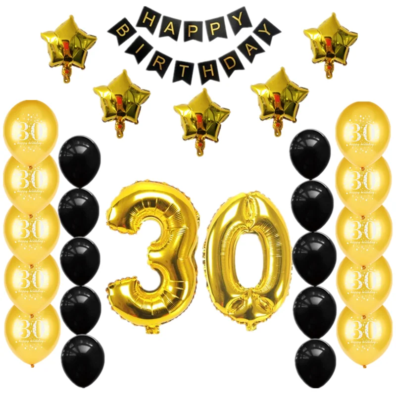 28pcs/set Number Star Foil Balloons Gold Latex Balloons Happy Birthday Banner 30/40/50/60/70th Birthday Party Anniversary Decors
28pcs/set Number Star Foil Balloons Gold Latex Balloons Happy Birthday Banner 30/40/50/60/70th Birthday Party Anniversary Decors