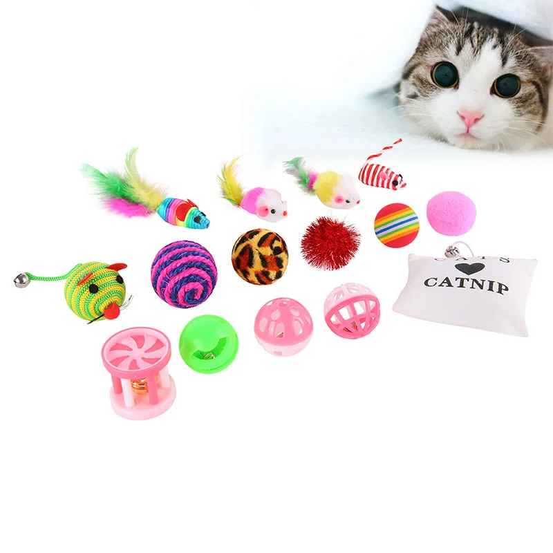 16 Sets Pet Cat Toy Suit Tease Stick Mouse Ball Gift Fashion's Talk Cat Toys Variety Pack For Kitty
16 Sets Pet Cat Toy Suit Tease Stick Mouse Ball Gift Fashion's Talk Cat Toys Variety Pack For Kitty
