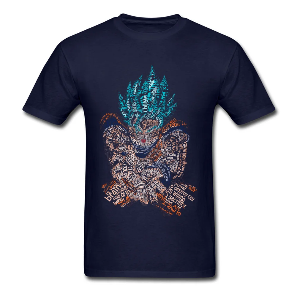 Crewneck Super Blue Kamehameha Cotton Fabric Men's T Shirt Design Short Sleeve Tees Fashion Printed Clothing Shirt Super Blue Kamehameha navy