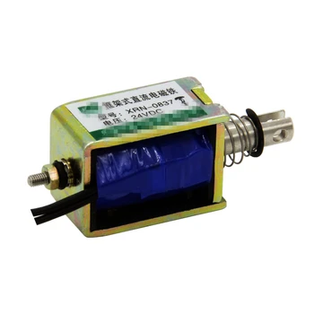 Push-pull type through frame solenoid solenoid magnet 0837T DC 12V 24V Stroke 10mm 10W Starting suction 0.8N Maintain suction15N
Push-pull type through frame solenoid solenoid magnet 0837T DC 12V 24V Stroke 10mm 10W Starting suction 0.8N Maintain suction15N