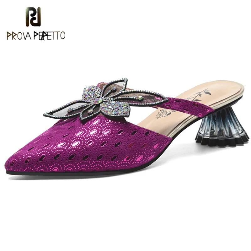 Prova Perfetto Rhinestone Butterfly Knot Style Strang High Heels Women Pumps Genuine Leather Summer Slippers Women Fashion Shoes
Prova Perfetto Rhinestone Butterfly Knot Style Strang High Heels Women Pumps Genuine Leather Summer Slippers Women Fashion Shoes