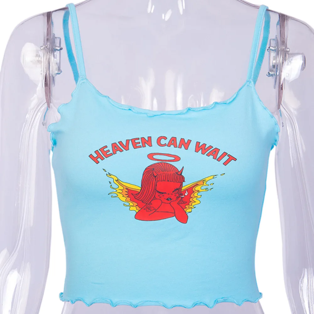 Crop Top Women Letter Print Spaghetti Strap Blue Tee Tops Summer Harajuku Short Camisole Tops Lovely Streetwear Tank Top Vest
Crop Top Women Letter Print Spaghetti Strap Blue Tee Tops Summer Harajuku Short Camisole Tops Lovely Streetwear Tank Top Vest