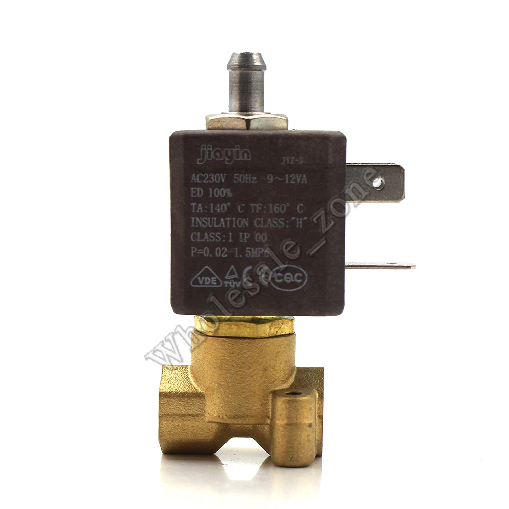 JYZ-3 N/C 2/3 Way AC 220V G1/8' Brass Coffee Makers Steam Air Water High Pressure Electric Solenoid Valve Boiler Valve
JYZ-3 N/C 2/3 Way AC 220V G1/8' Brass Coffee Makers Steam Air Water High Pressure Electric Solenoid Valve Boiler Valve