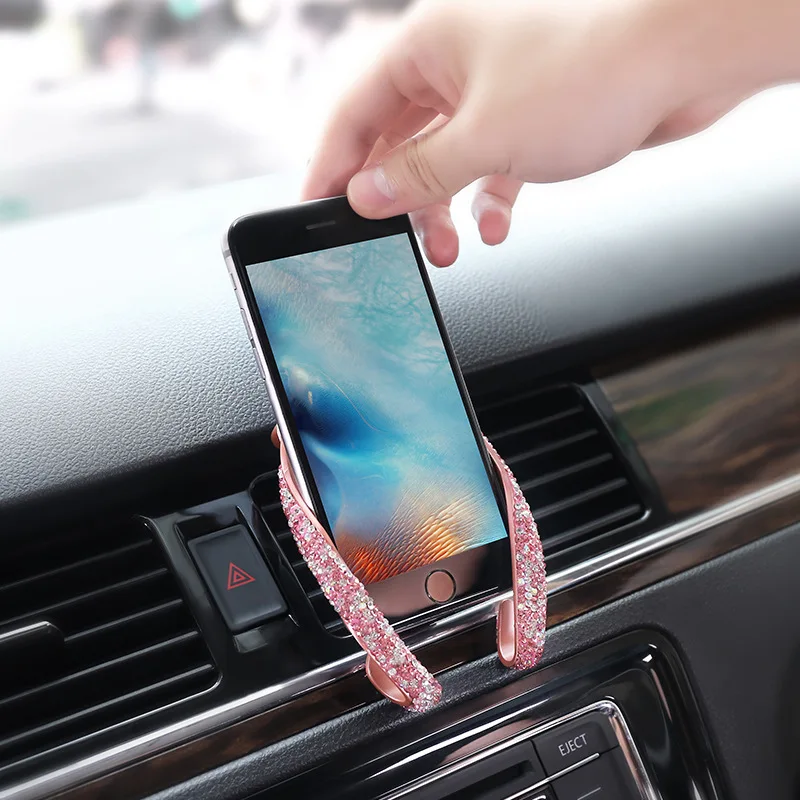 Universal Bling Rhinestone Car Phone Holder Crystal Air Vent Phone Stand Mount For Cell Phone GPS Interior Auto Accessories
Universal Bling Rhinestone Car Phone Holder Crystal Air Vent Phone Stand Mount For Cell Phone GPS Interior Auto Accessories
