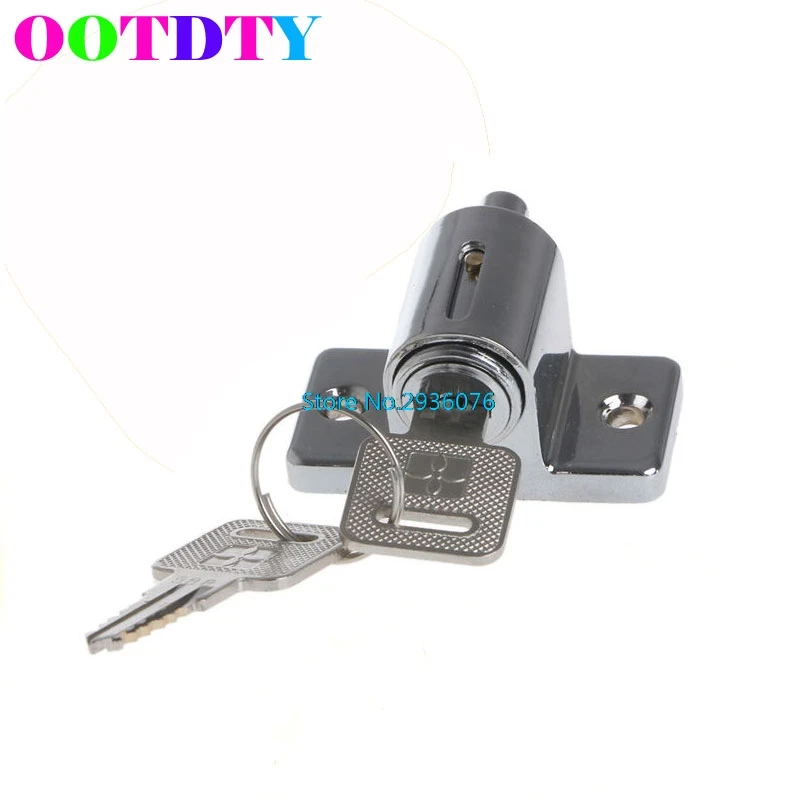 Image OOTDTY Sliding Window Patio Screw Door Locking Pin Push Child Safety Zinc Lock With Keys MY25_45