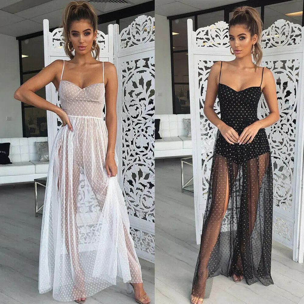 Women Ladies Girls Sleeveless Strap Mesh See Through Boho Maxi Dress Bikini Cover Ups Sundress
Women Ladies Girls Sleeveless Strap Mesh See Through Boho Maxi Dress Bikini Cover Ups Sundress