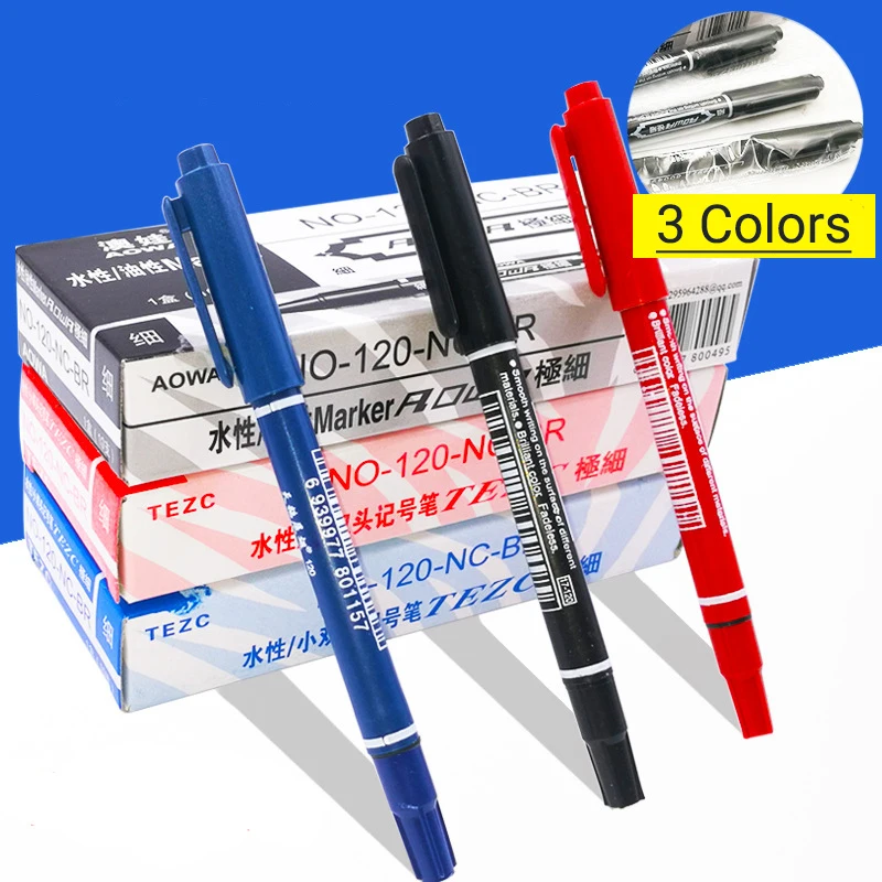 3 Colors Dual Tip 0.5/1mm Permanent Marker Pen Sign for Fabric Metal Quality Students Supplies Waterborne Alcohol Ink Office
3 Colors Dual Tip 0.5/1mm Permanent Marker Pen Sign for Fabric Metal Quality Students Supplies Waterborne Alcohol Ink Office