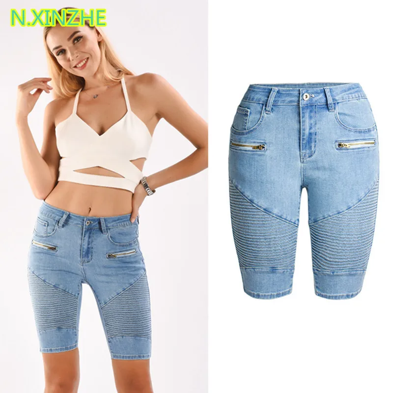 2019 women clothing Mid waist zipper pleated cotton pencil jeans Female fashion skinny stretch denim moto biker pants breeches
2019 women clothing Mid waist zipper pleated cotton pencil jeans Female fashion skinny stretch denim moto biker pants breeches