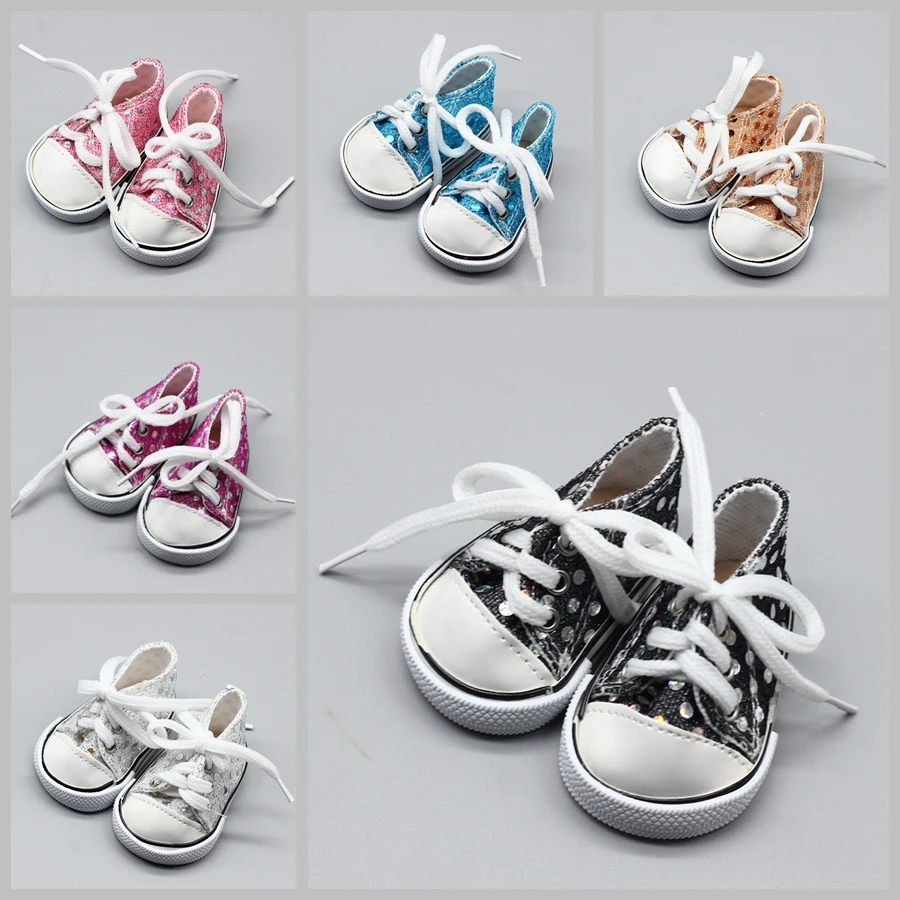 7cm Mini Doll Sneackers For 18 inch Doll Shoes Glitter Canvas Shoes Soft Cothe Shoes Suit 43cm Doll Toy Boots Accessories 
7cm Mini Doll Sneackers For 18 inch Doll Shoes Glitter Canvas Shoes Soft Cothe Shoes Suit 43cm Doll Toy Boots Accessories