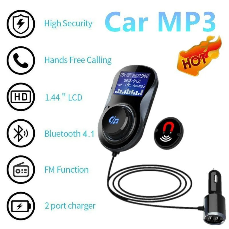 Bluetooth FM Transmitter LCD Display Audio Car Mp3 Player Wireless In-Car FM Modulator Handsfree Call Car Kit Dual USB cargador
Bluetooth FM Transmitter LCD Display Audio Car Mp3 Player Wireless In-Car FM Modulator Handsfree Call Car Kit Dual USB cargador