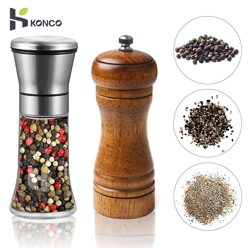 KONCO Salt Pepper Mills Grinders, Sea Salt and Pepper Herbs Spice Shredder Chopper with Adjustable Ceramic Grinding
KONCO Salt Pepper Mills Grinders, Sea Salt and Pepper Herbs Spice Shredder Chopper with Adjustable Ceramic Grinding