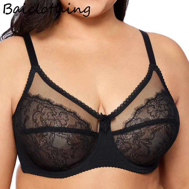 Big Size Women's Bra Full Coverage Non-padded Underwire Lace Sheer Full Figure Unline Bra 34 36 38 40 42 44 C D DD E F
Big Size Women's Bra Full Coverage Non-padded Underwire Lace Sheer Full Figure Unline Bra 34 36 38 40 42 44 C D DD E F