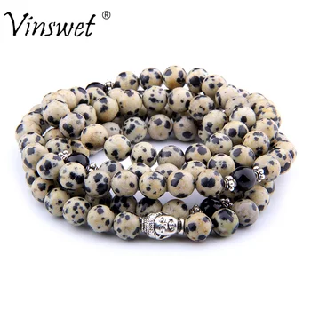 Buddha Head Bracelet Natural Stone Black Dot Zebra Beaded Bracelet for Men Women Chakra Healing Balance 108 Beads Jewelry
Buddha Head Bracelet Natural Stone Black Dot Zebra Beaded Bracelet for Men Women Chakra Healing Balance 108 Beads Jewelry