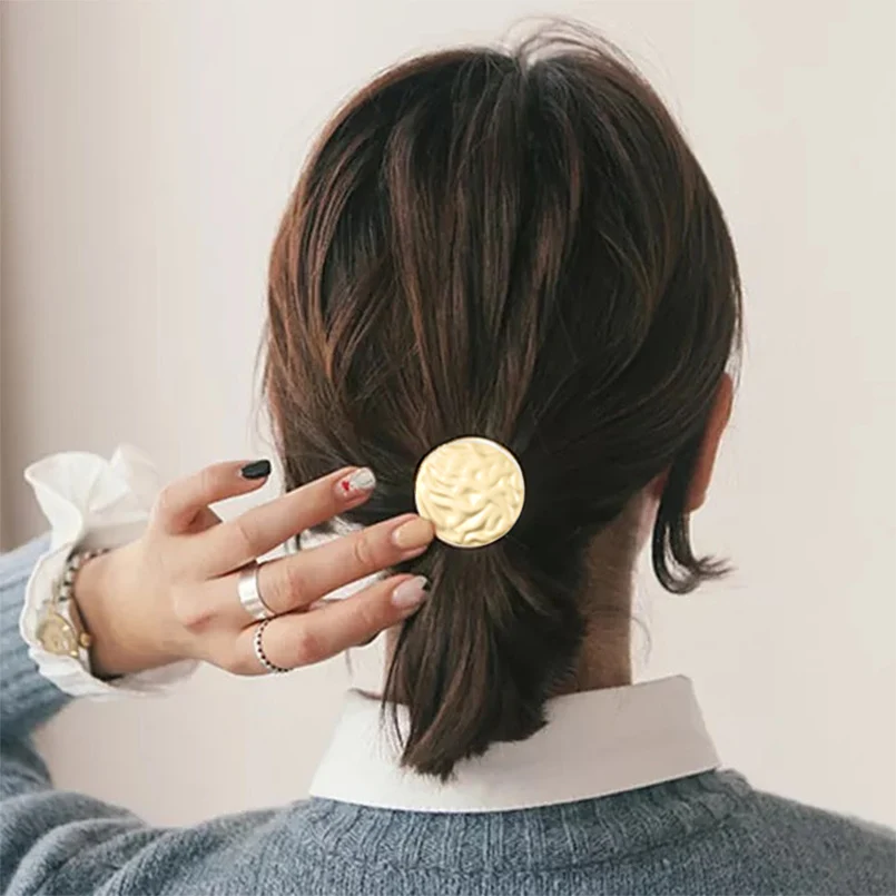 Girls Elastic Hair Rubber Bands Hair Ropes Round Metal Sheets Women Hair Ties Double Layers Refined Accessory Matte Gold HB29
Girls Elastic Hair Rubber Bands Hair Ropes Round Metal Sheets Women Hair Ties Double Layers Refined Accessory Matte Gold HB29