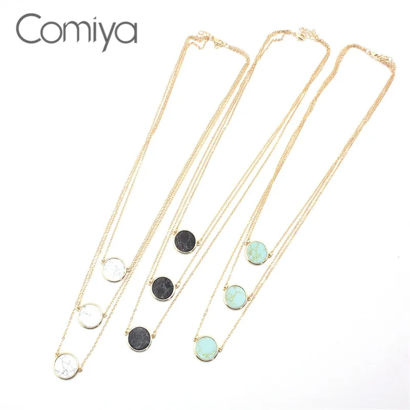 Comiya New Arrival Three Layers Necklace For Women Zinc Alloy Chains Long Necklaces Gargantilha Synthetic Stone Mosaic Jewelry
Comiya New Arrival Three Layers Necklace For Women Zinc Alloy Chains Long Necklaces Gargantilha Synthetic Stone Mosaic Jewelry