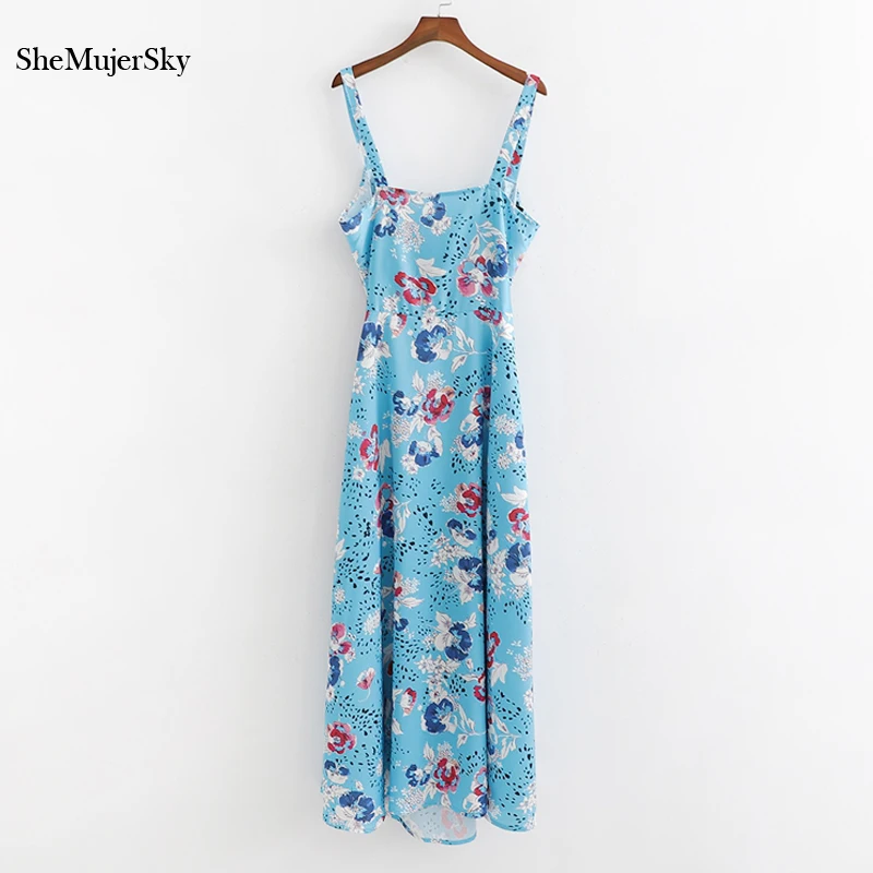 SheMujerSky Summer Blue Beach Midi Dress Women Floral Print Backless Spaghetti Strap Womens Dresses Sexy Bodycon 2019
SheMujerSky Summer Blue Beach Midi Dress Women Floral Print Backless Spaghetti Strap Womens Dresses Sexy Bodycon 2019